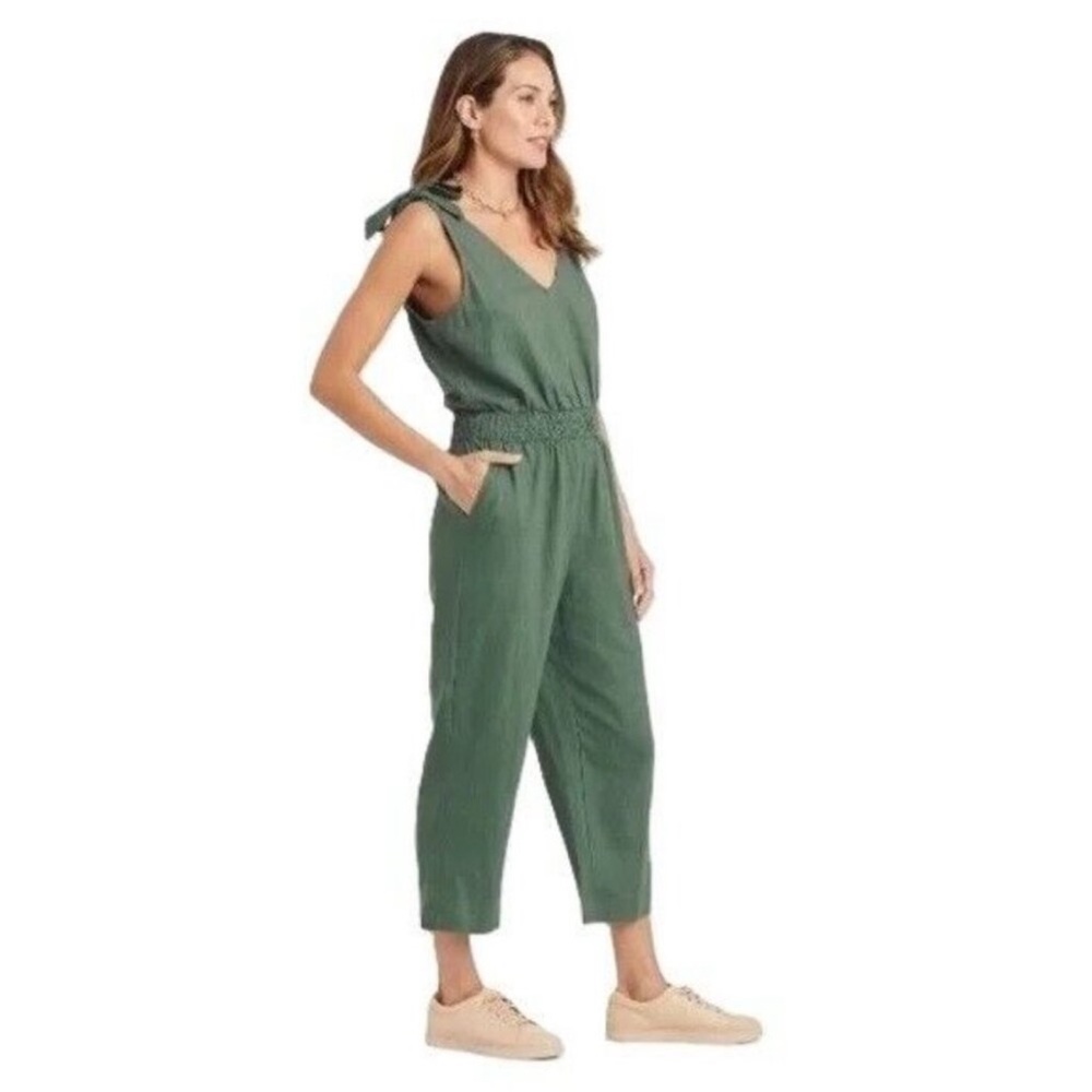 a new day Olive Green Tie-Shoulder Jumpsuit